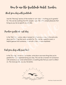 Printable Gratitude Habit Tracker: Daily Guided Journal for a Happier Life